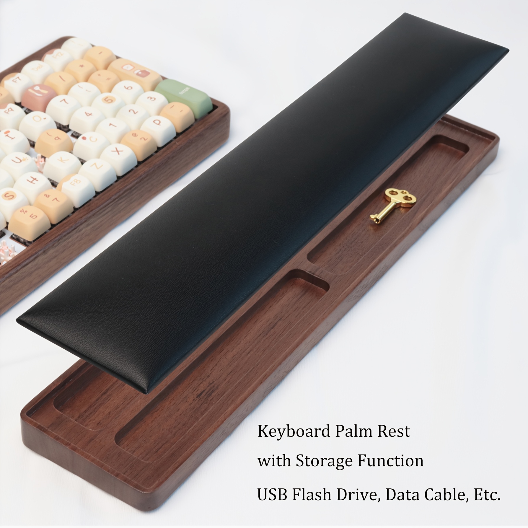 Keyboard Wrist Pad Leather - Ergonomic Wooden Keyboard Wrist Rest –