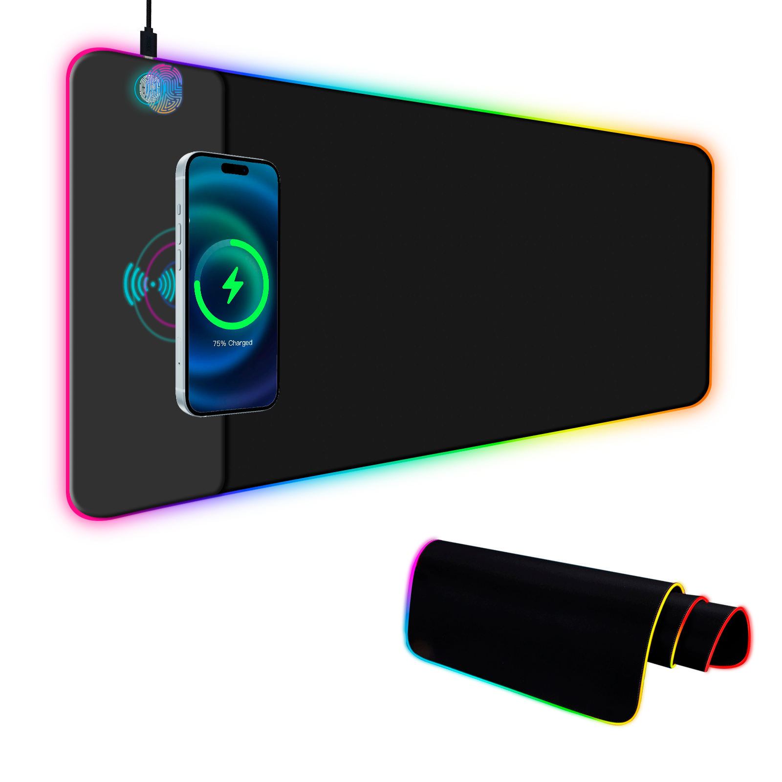 Mouse Charging Pad - Wireless Charging RGB Gaming Mouse Pad,