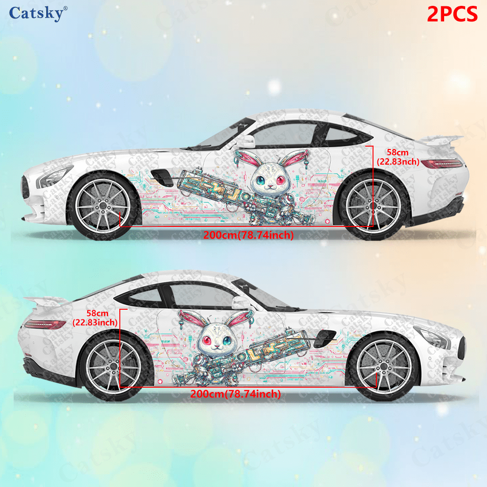 2pcs Cyberpunk Line Tech Bunny - Tech Accessories For Car recension och pris