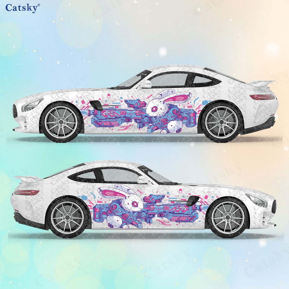 2pcs Cyberpunk Line Tech Bunny - Tech Accessories For Car recension och pris