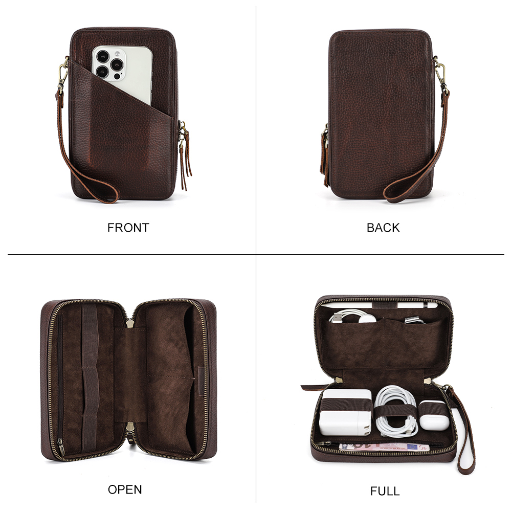 Genuine Leather Portable USB D - Tech Accessories Case recension och pris