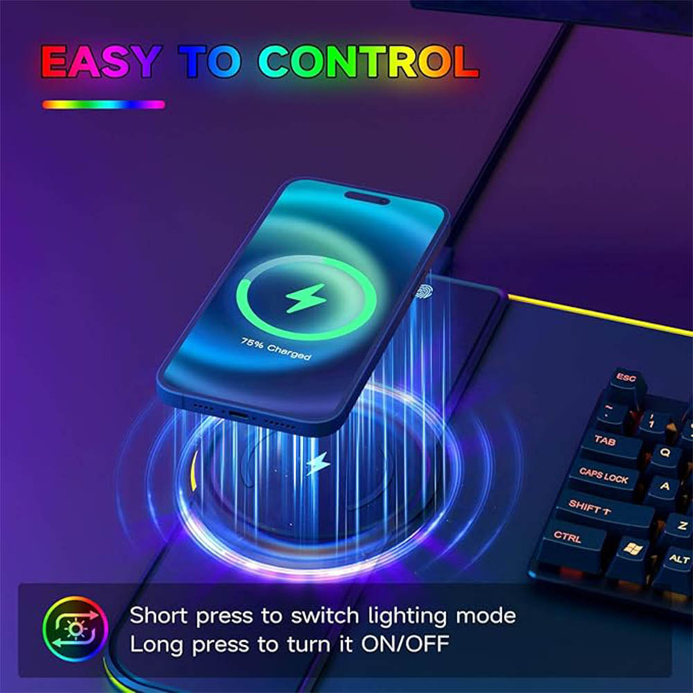 RGB mouse pad with wireless ch - Mouse Charging Pad recension och pris