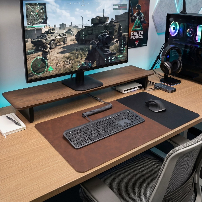 Leather Fabric Splicing Extra  - Mouse Charging Pad recension och pris