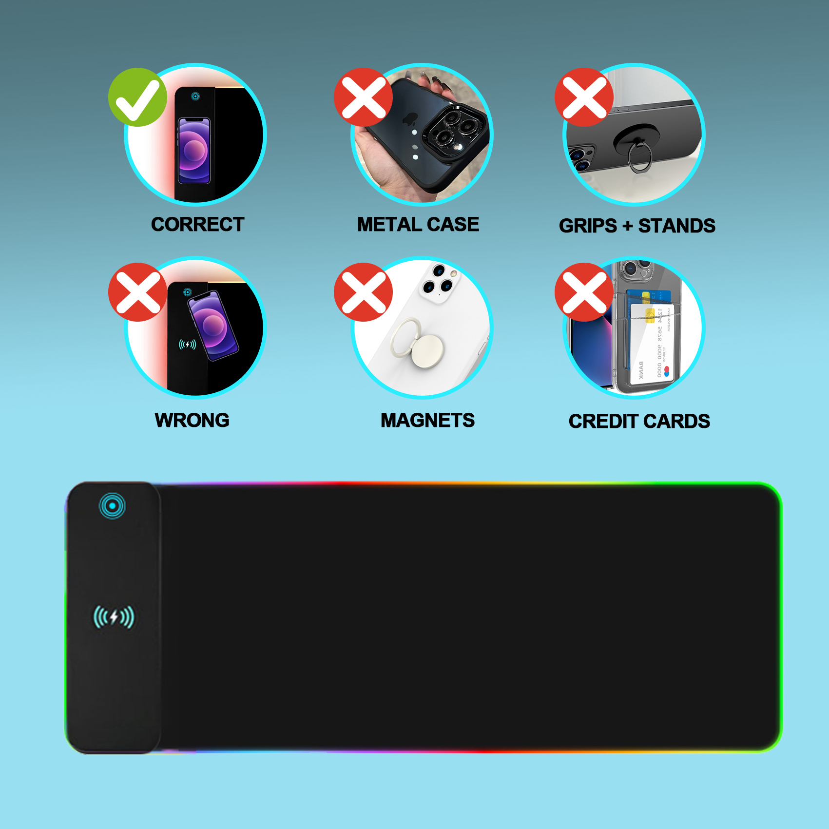 Wireless Charging RGB Gaming M - Mouse Charging Pad recension och pris